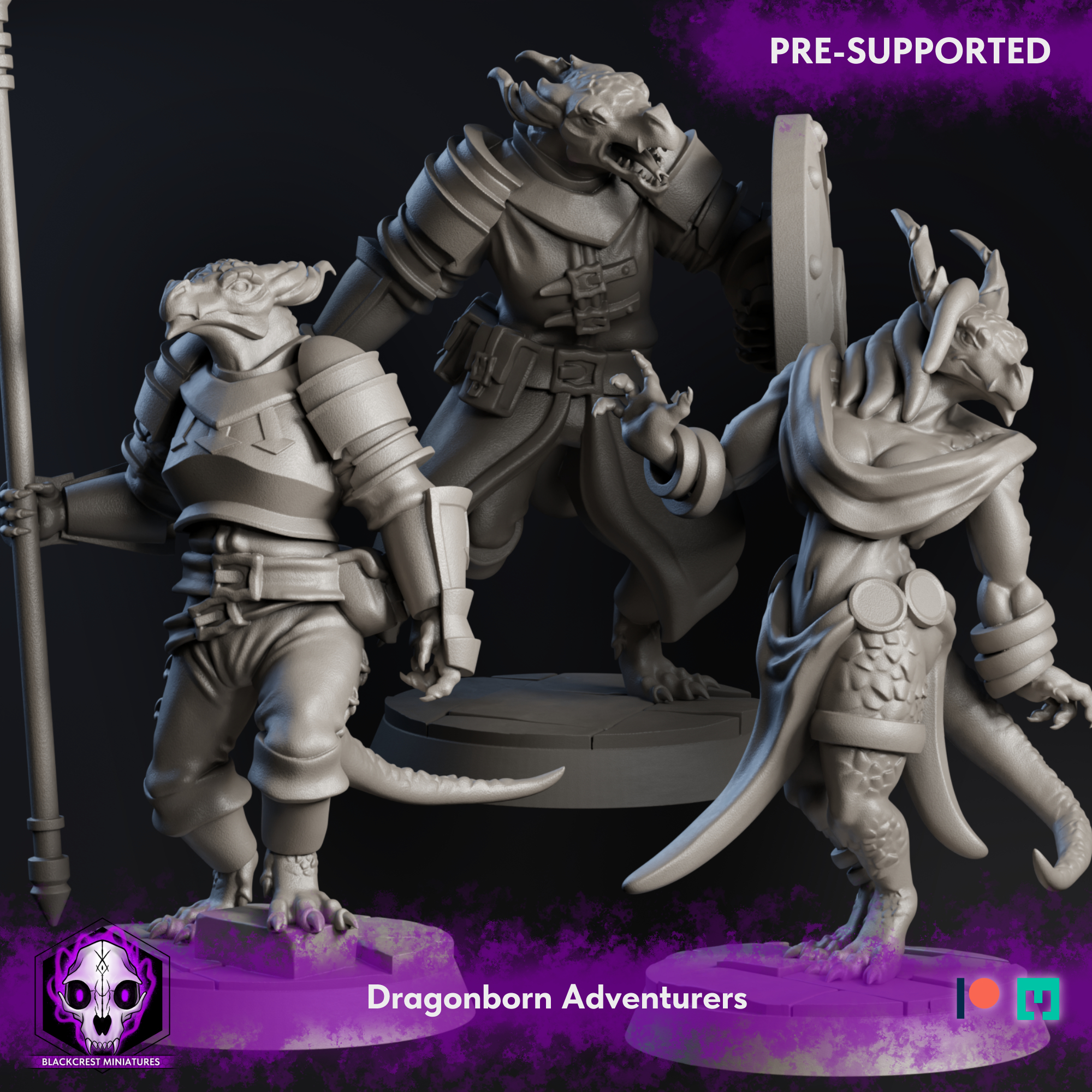 Caelitum Adventurers - Dragonborn Adventurers (3 Models)